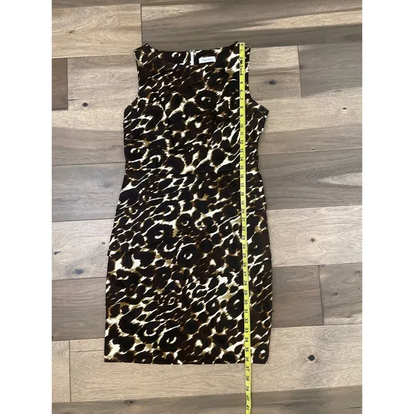 Calvin Klein Animal Print Sheath Dress Size M Sleeveless - Image 4