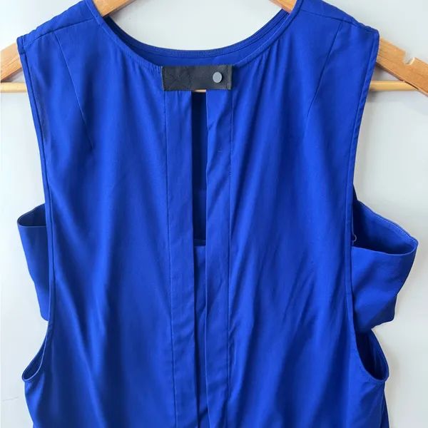 Alexander Wang Blue Sleeveless Cutout Silk Crepe Mini‎ Dress Size 2 - Image 7