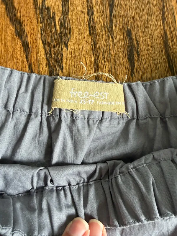 Free People Free-est Collection Mini Skirt 100% Cotton Gray Boho Beach Prairie - Image 5