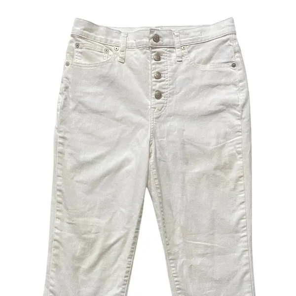Madewell The Perfect Vintage Crop Jean‎ White Button Fly Raw Hem L3908 Womens 28 - Image 7