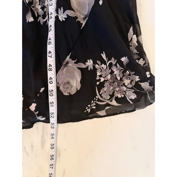 Spenser‎ Jeremy Silk Floral Maxi Dress Black White Beaded Cowl Neck Sz 6 - Image 13