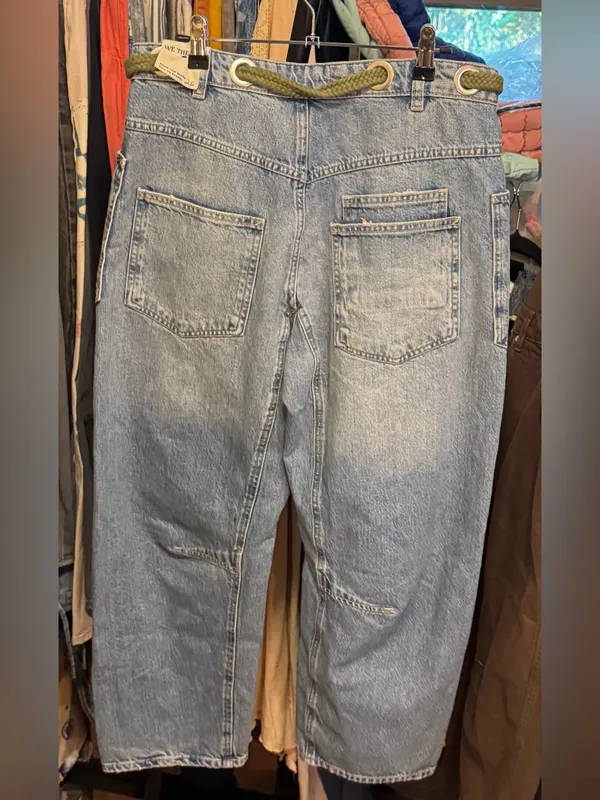 NWT Free People We The Free Moxie Pull-On Barrel Jeans - Truest Blue - 26 - Image 14