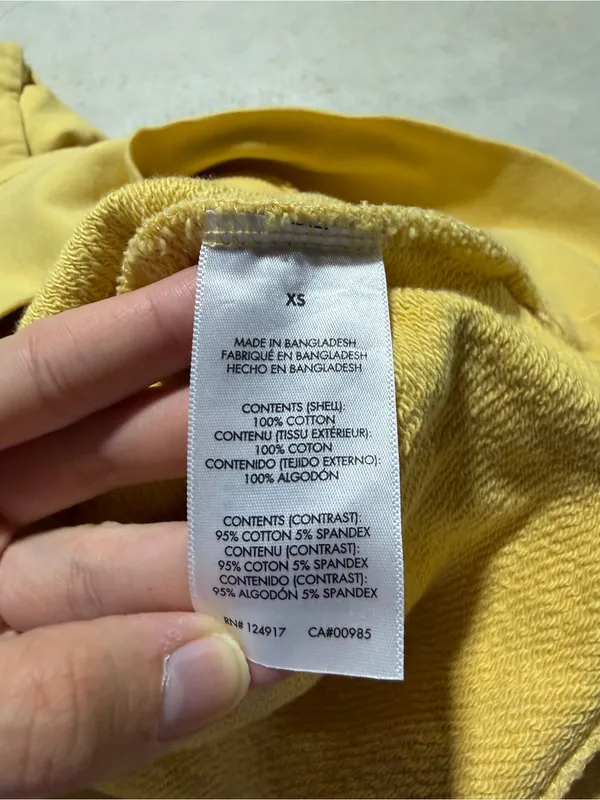 Weworewhat Yellow Hooded Sweatshirt cotton XS - Image 9