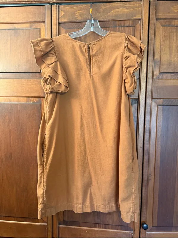 a new day Rust Brown Ruffle Sleeve women’s Dress size Large linen blend - Image 3