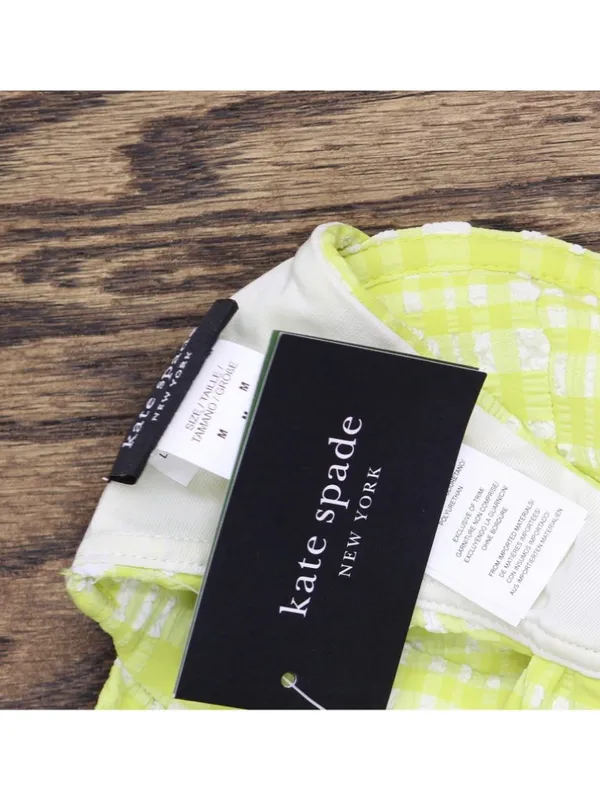NWT Kate Spade Check Underwire Bikini Swim Top Nappa Cabbage Green Multi M - Image 5