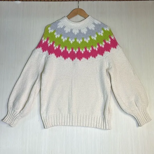 Ces Femme Women's‎ Sweater Sz M Mock Neck Long Sleeve Winter Ski Lodge Resort - Image 2
