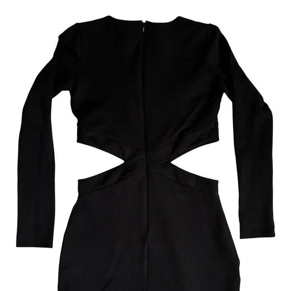 Lulus Womens S Black Cutout‎ Long Sleeve Bodycon Maxi Dress Back Slit - Image 8