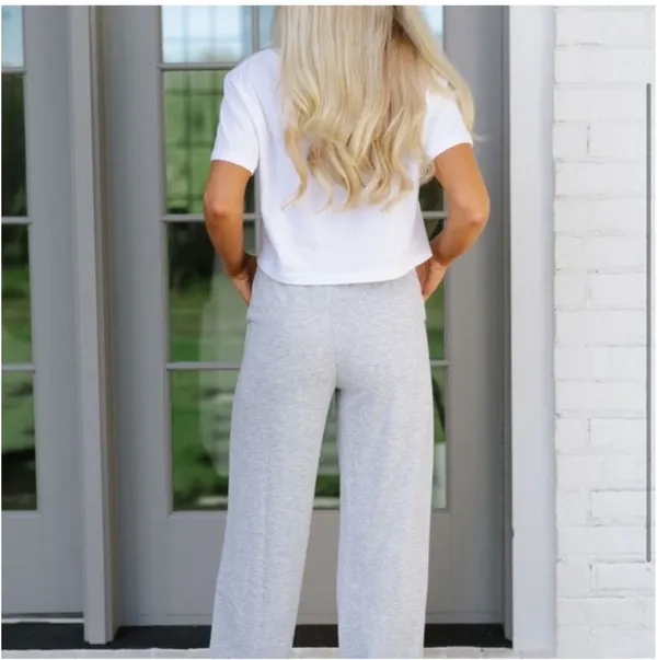 Women’s grey French terry trousers - Image 3
