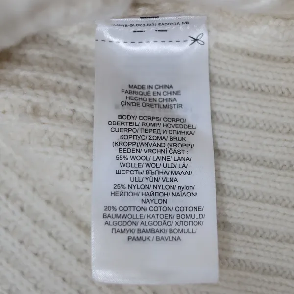 Lauren Ralph‎ Lauren Black Label Wool Cream Waffle Knit Turtleneck Sweater XL - Image 7