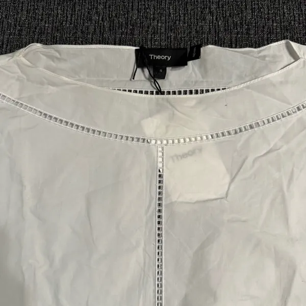 Theory Women’s White Ladder Eyelet Top - Image 5