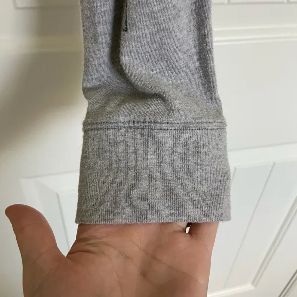 EUC | Hollister women’s gray decorated sleeve cropped‎ tshirt — large - Image 2