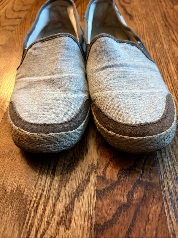 UGG Australia Taupe Linen Espadrille Slip-On Flats Loafers 7.5 - Image 3