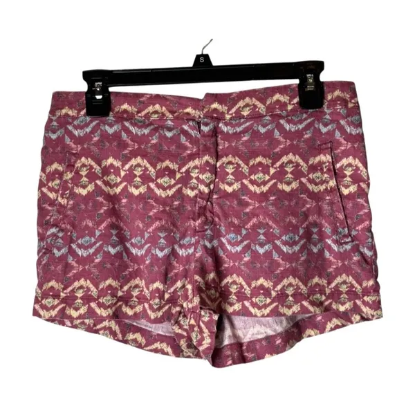 Free People Shorts Women‎ 6 Wild Plum Tribal Linen Blend Boho Retro - Image 2