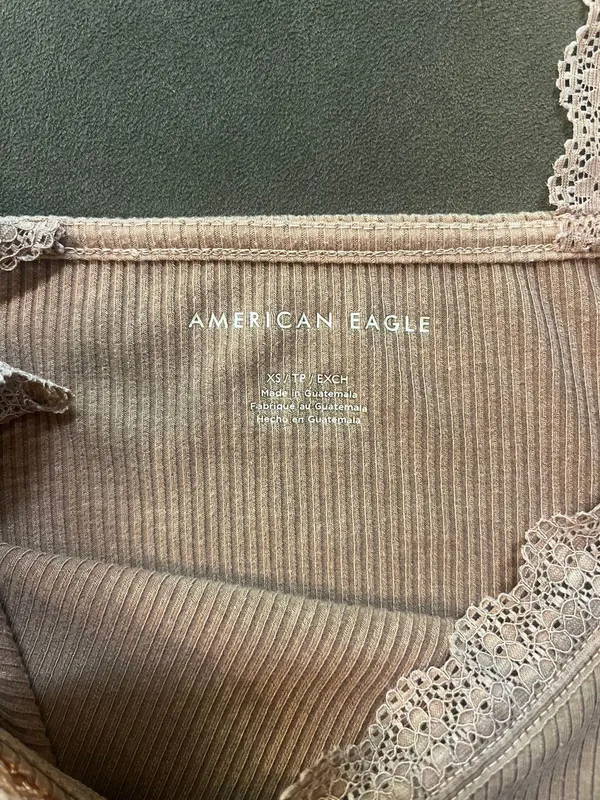 American Eagle Outfitters Tan Lacey Tank Top - Image 2