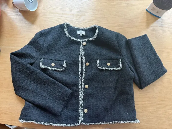 Loft Cropped Blazer Tweed - Image 2