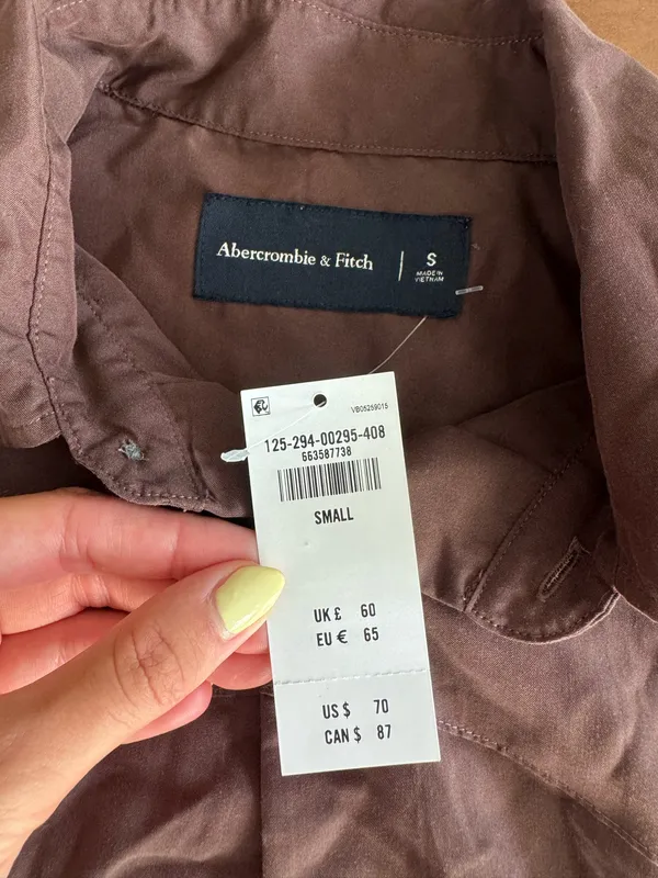 Men’s brown Abercrombie button up - Image 3