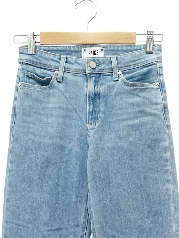PAIGE Nellie Culotte Jeans Size 24 Harmonic Wide Leg Crop Mid Rise Light Wash - Image 5