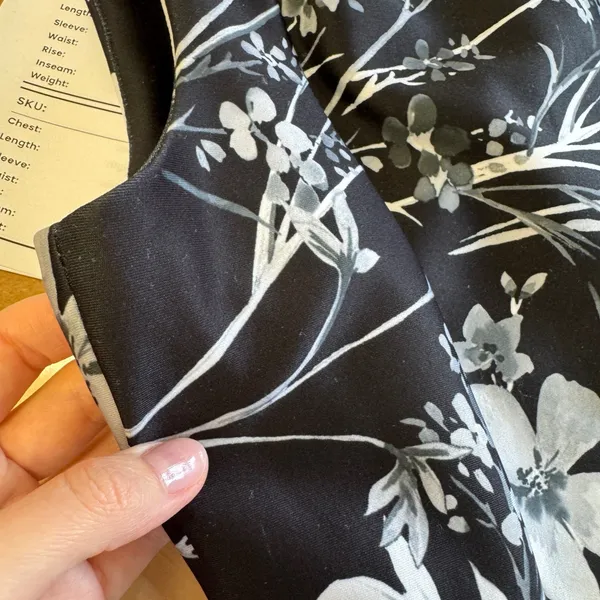 Calvin Klein Womens Black White Floral Sleeveless Scuba Sheath Dress Size 6 - Image 9