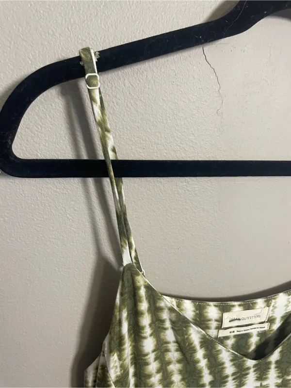 Urban Outfitters Mini Dress Green/White Size Medium - Image 6