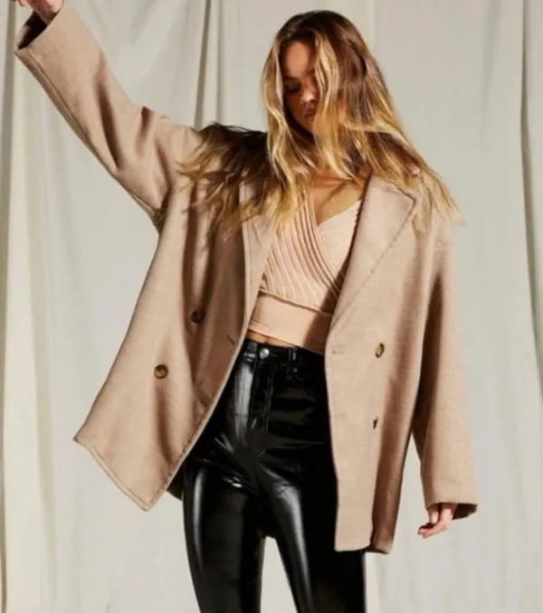 Free People Hanna Super Soft Slouchy Blazer Camel Coat Jacket - Image 5