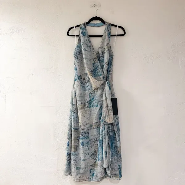 NEW Lulu’s Francine Multi Boho Print Halter Midi Dress in Blue Medium - Image 2