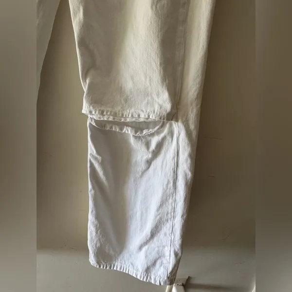 NWOT Zara White Wide Leg Pants Knee Slits‎ - Image 4