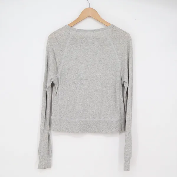 Rag & Bone Top Womens S Raglan Long Sleeve Heather Grey Cropped Excellent - Image 4