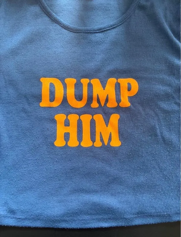 Dump Him Crop Top Blue - Image 2