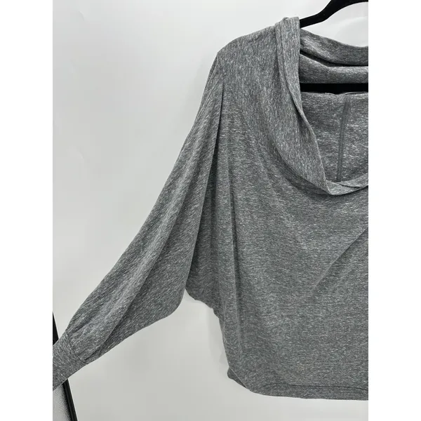 Free People‎ Charcoal Gray Sequoia Top Off Shoulder Loose Fit Shirt Women Small - Image 4