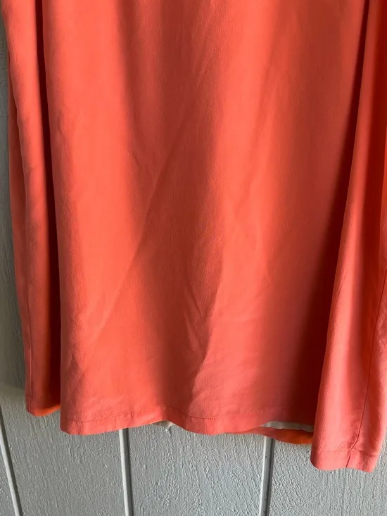 Amanda‎ Uprichard Silk Coral Orange Sleeveless Shift Mini Dress Size L - Image 4