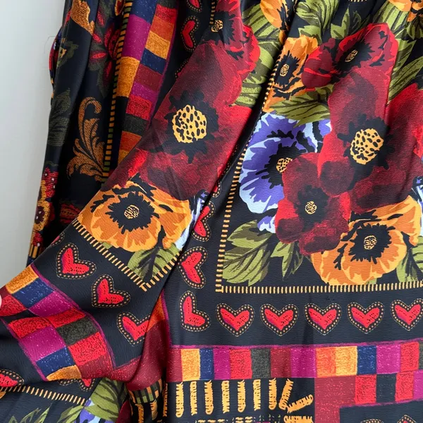 Joie Floral and Sun Graphic Silky Culotte Pants, Multicolored, Size Large - Image 10