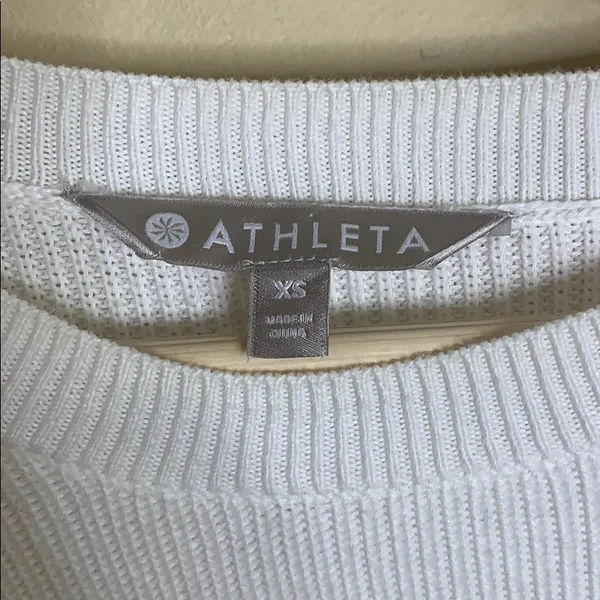 Athleta off white‎ crew neck sweater - Image 4