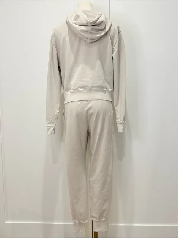 Goodlife Micro Terry Lounge Set Small Beige Hoodie Joggers Travel Minimal Comfy - Image 3
