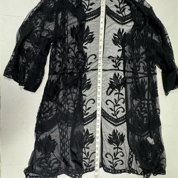 Primark Black Lace Embroidered Floral Cover-Up - Size‎ L. - Image 6