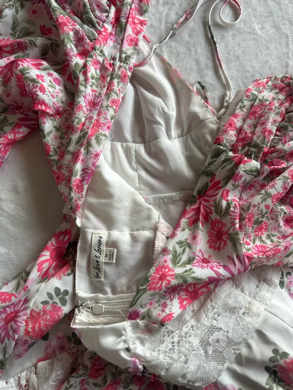 For Love & Lemons Rosalyn Mini Dress Pink - Image 8