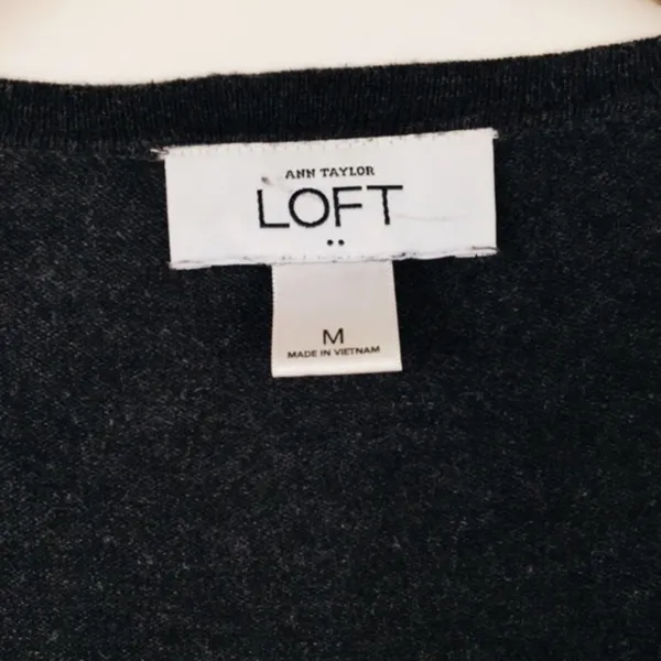 LOFT Gray Cardigan Rhinestone Trim Sz Medium - Image 7