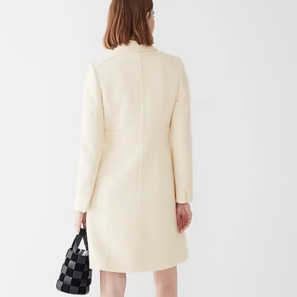 J. Crew White Classic Lady Day Coat in Italian Double-cloth Wool with Thinsulate - Image 2