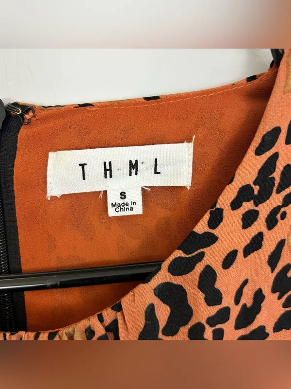 THML Leopard Animal Print Sleeveless Shift Mini Dress Size Small - Image 5