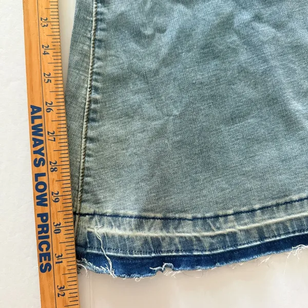 NWT Aaron and Amber Light Blue Flare Bell Bottom Jeans Raw Hem High Waist Sz M - Image 11