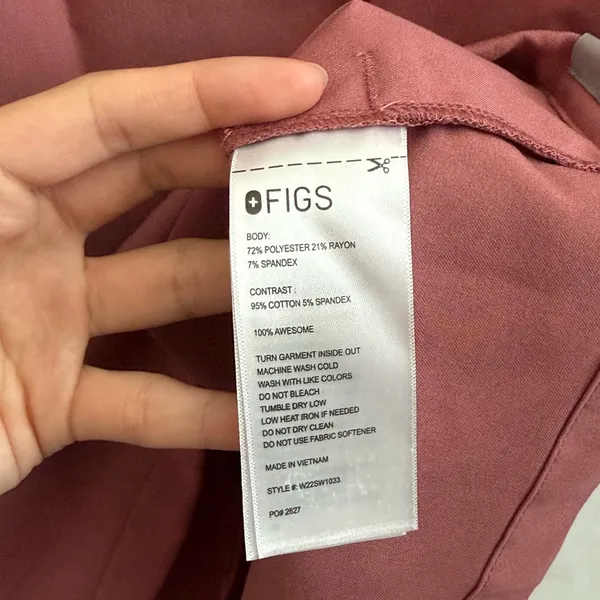 Figs Dusty Rose V-Neck Scrub Top - Image 4