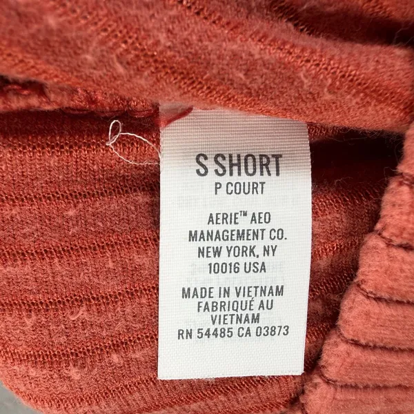 Aerie Corduroy Flare Pants Women's Small Short Burnt Orange Pull On Stretch - Image 7