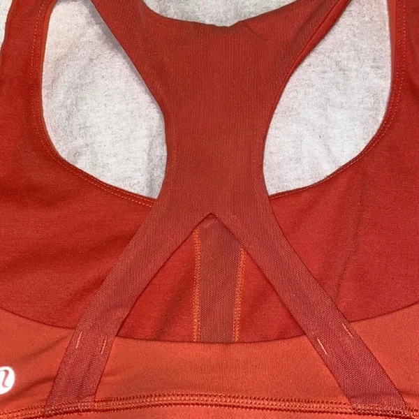 Lululemon Orange Athletic Sports Bra - Image 3
