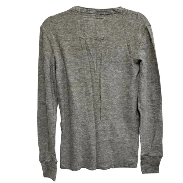 American Eagle Gray Thermal Long Sleeve‎ Shirt Logo Graphic XS - Image 2