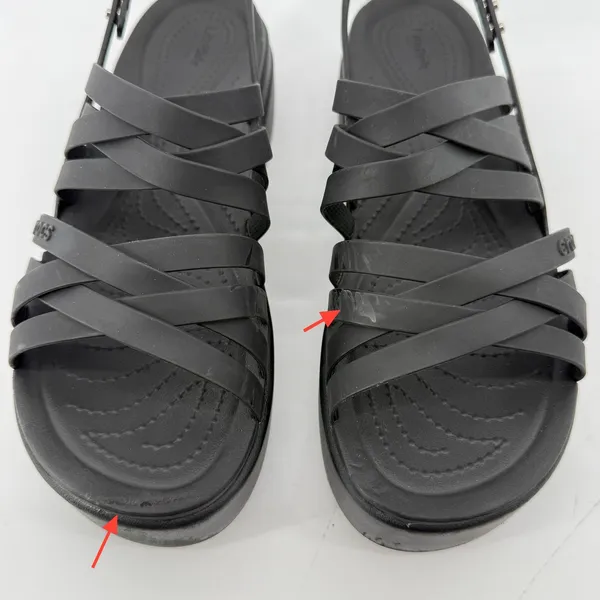 Crocs Brooklyn Strappy Low Wedge Sandal Black Women 10 Comfort Platform Y2K - Image 3