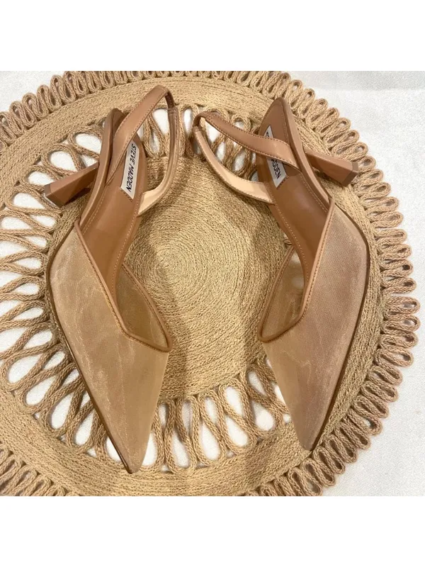 Steve Madden Finlee Mesh Slingback Pumps Size 9.5 Natural - Image 5