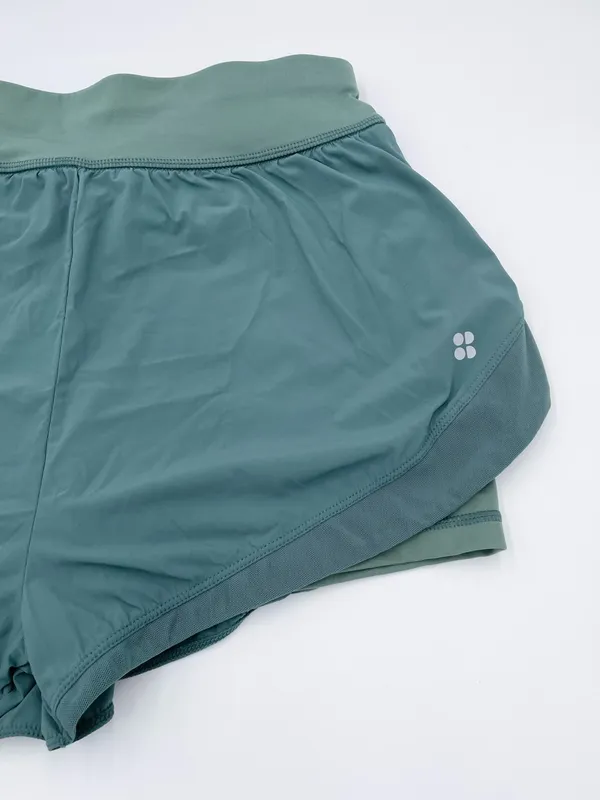 Sweaty Betty Tempo Run Shorts Size 4 Cool Forest Green Running Athletic Sporty - Image 4