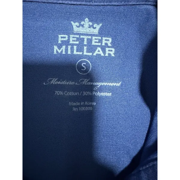 Peter Millar Short Sleeve Button Polo‎ Blue Women's Size Small - Image 10