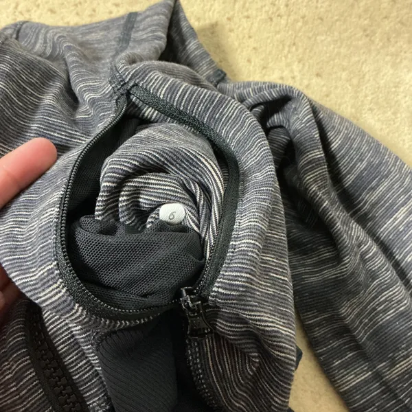 Lululemon Nice Asana Jacket Women 6 Black Space Dye Full Zip Luon W4D44S - Image 5