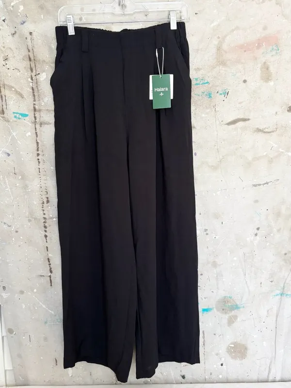 Halara High Waisted Pocket Wide Leg Flowy Solid Palazzo Casual Linen-Feel Pants - Image 3