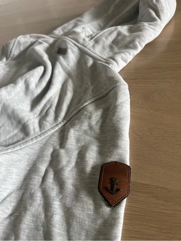 Naketano pullover cowl neck hoodie gray with nautical rope size medium - Image 3